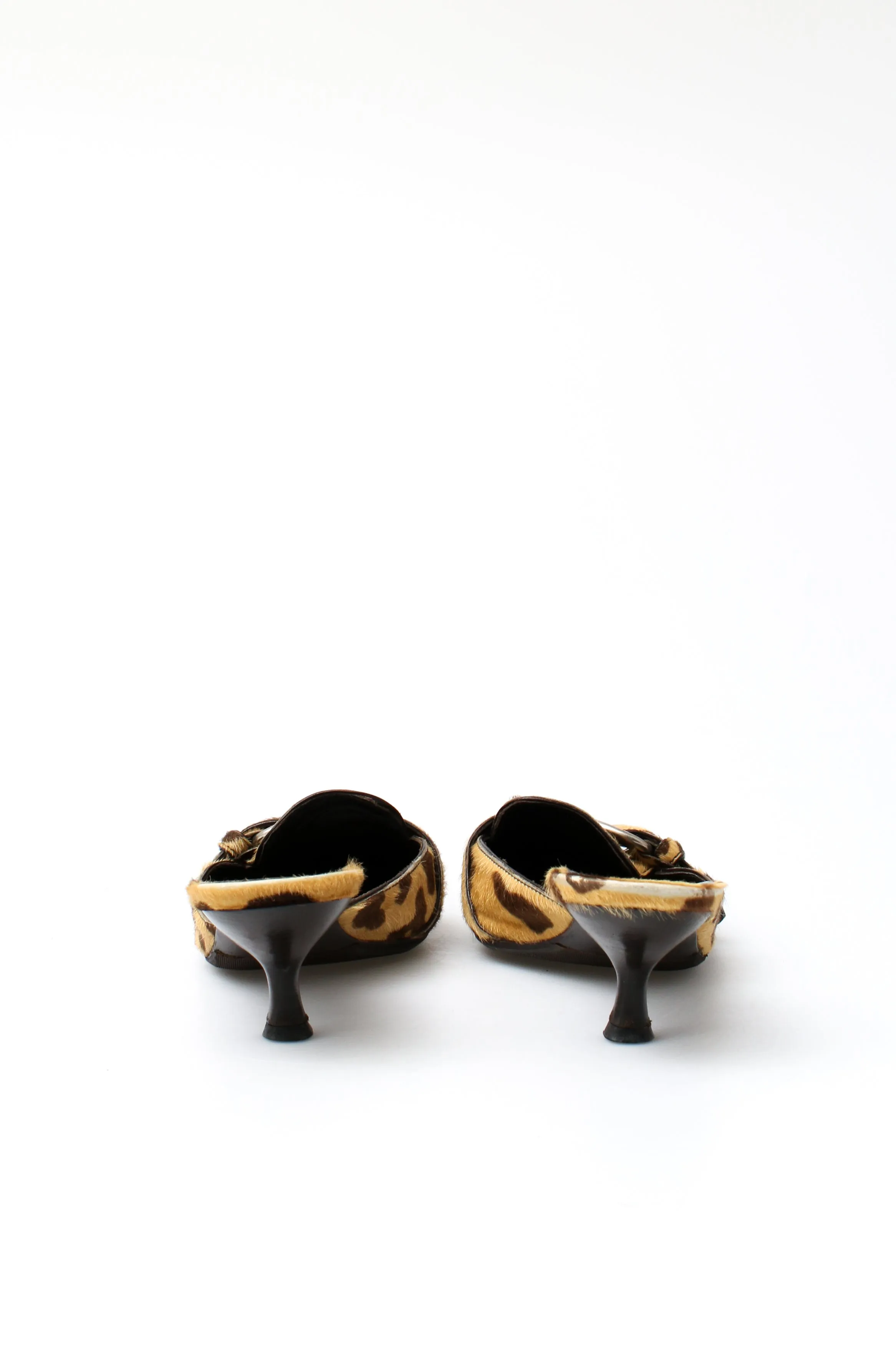 Prada Pony Hair Buckle Heels