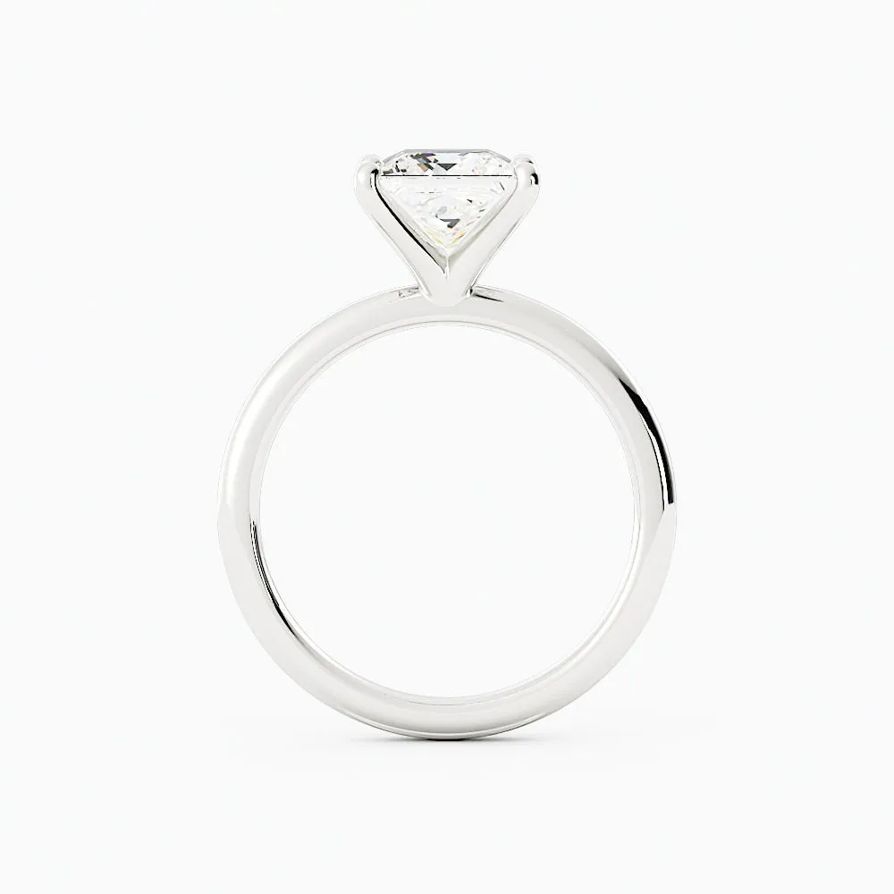 Princess Cut Diamond Ring Sleek Four-Prong Solitaire Setting