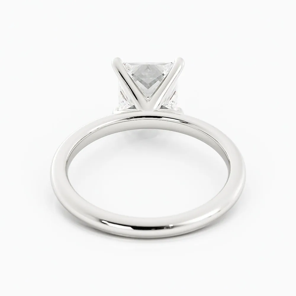 Princess Cut Diamond Ring Sleek Four-Prong Solitaire Setting