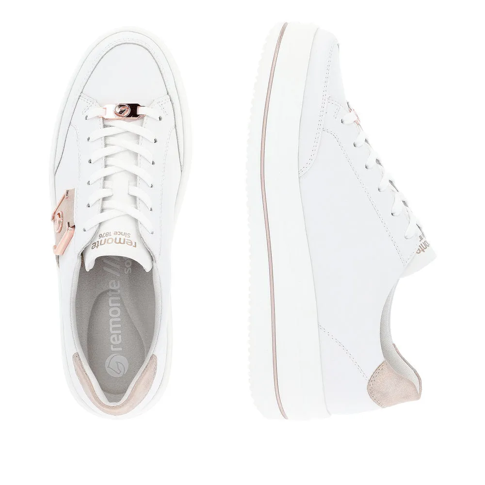 REMONTE - D1C02-80 LACED PLATFORM SHOE - WHITE COMBI