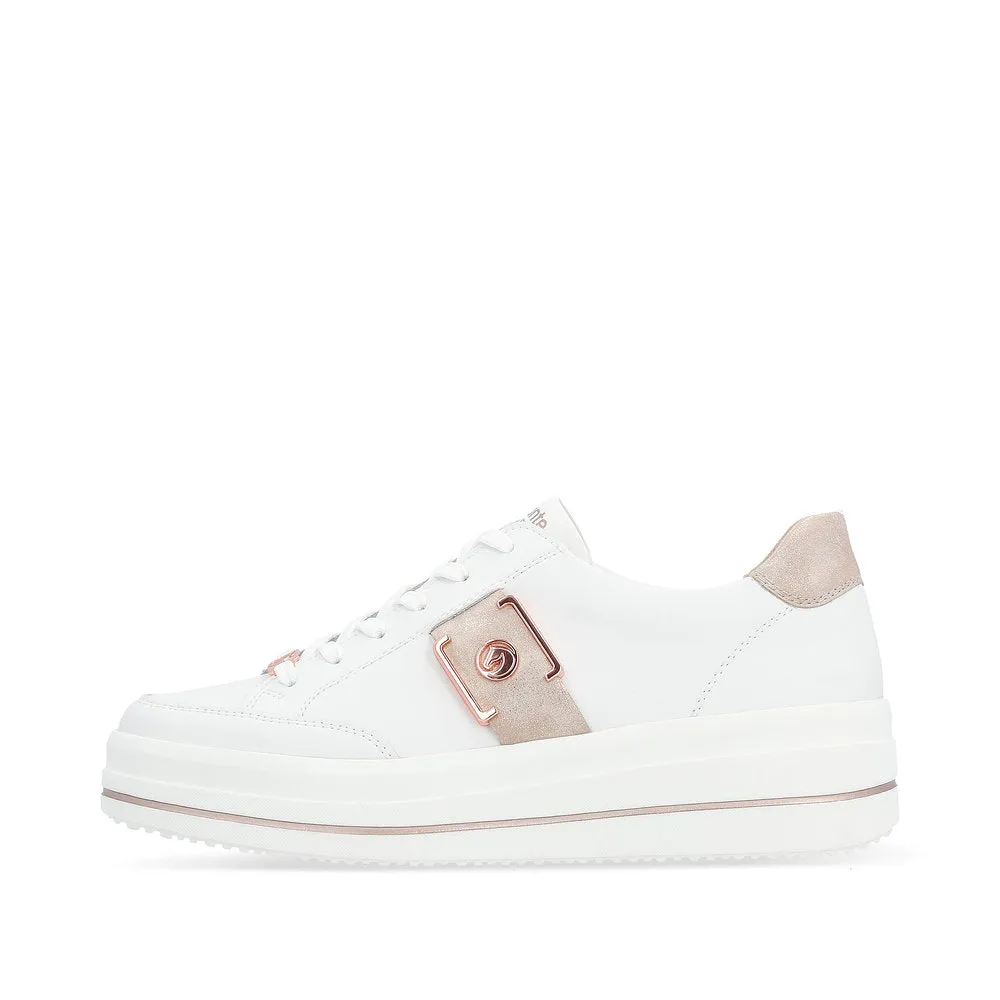 REMONTE - D1C02-80 LACED PLATFORM SHOE - WHITE COMBI
