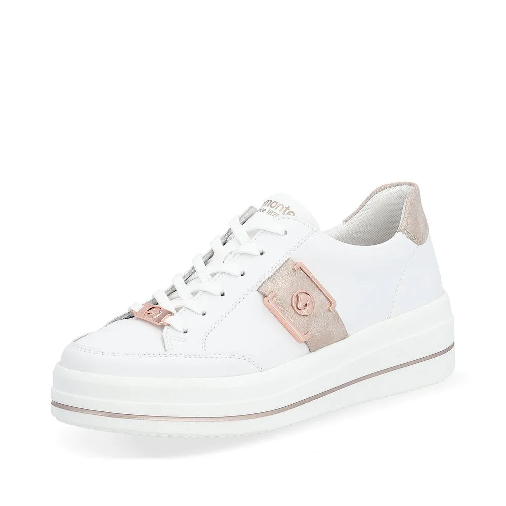 REMONTE - D1C02-80 LACED PLATFORM SHOE - WHITE COMBI