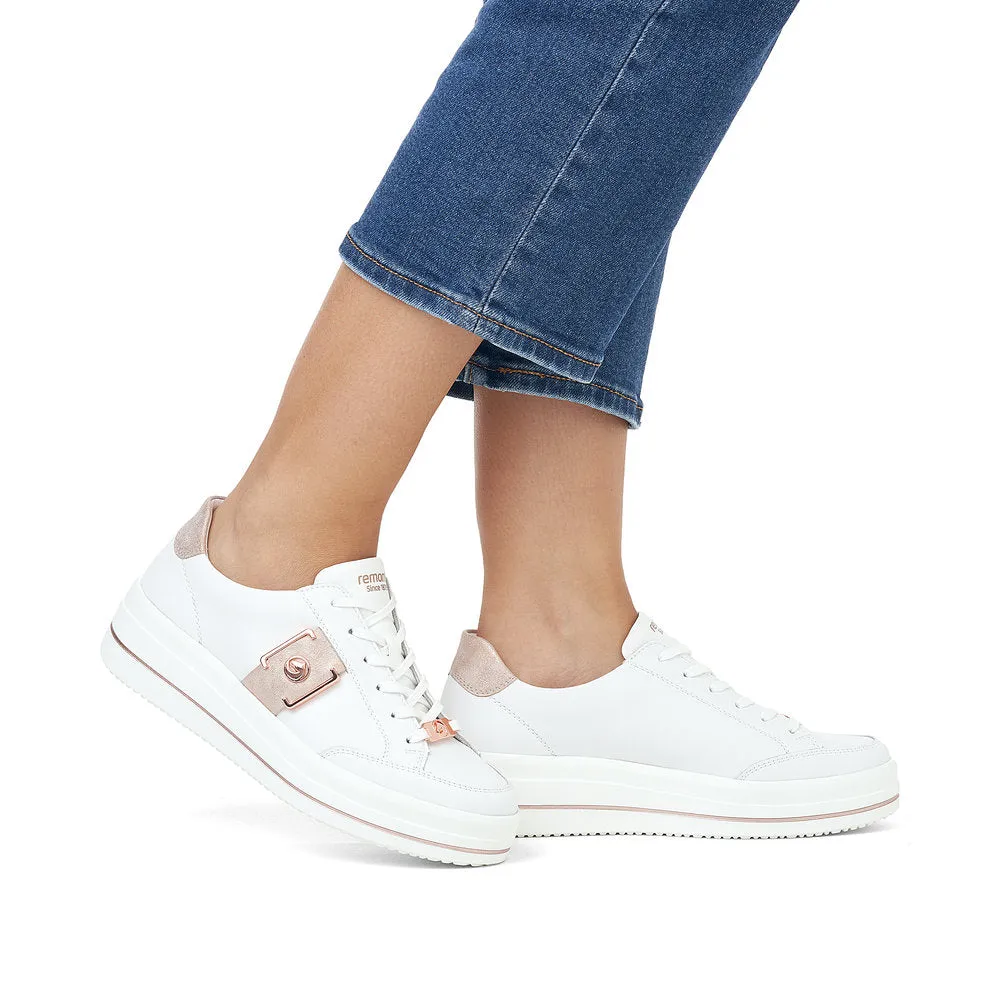 REMONTE - D1C02-80 LACED PLATFORM SHOE - WHITE COMBI