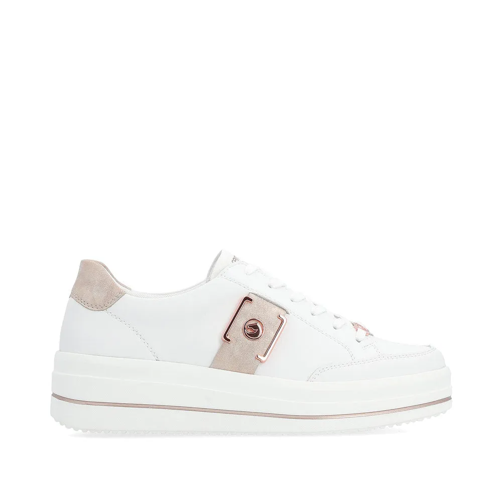 REMONTE - D1C02-80 LACED PLATFORM SHOE - WHITE COMBI