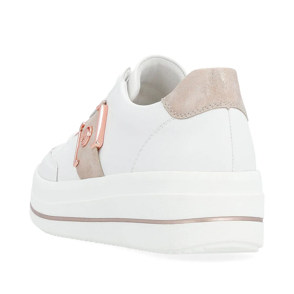 REMONTE - D1C02-80 LACED PLATFORM SHOE - WHITE COMBI