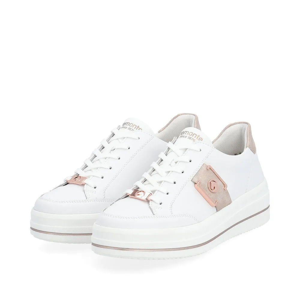 REMONTE - D1C02-80 LACED PLATFORM SHOE - WHITE COMBI