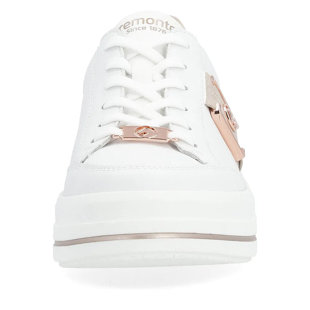 REMONTE - D1C02-80 LACED PLATFORM SHOE - WHITE COMBI