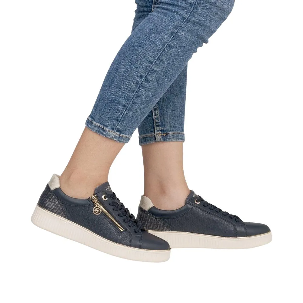 Remonte Womens D2E00-14 Blue Combination G Wide Casual Shoes