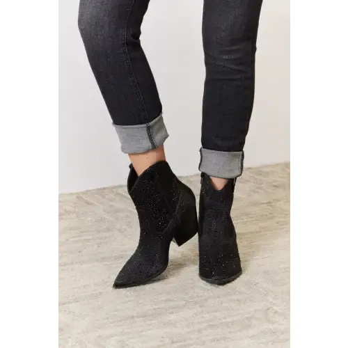 Rhinestone Ankle Cowboy Boots