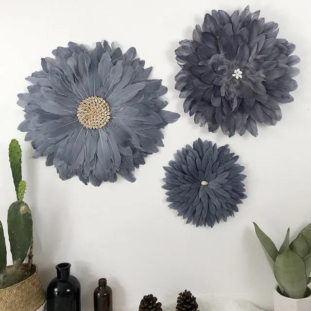 Room Wall Decoration Handmade Feather Sunflowers