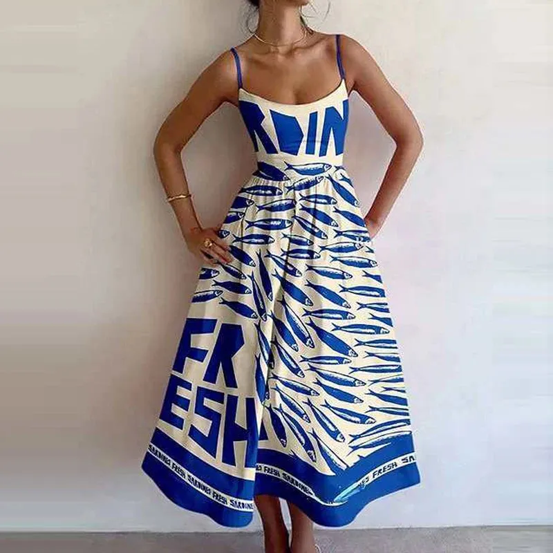 Sardine Market Midi Dress
