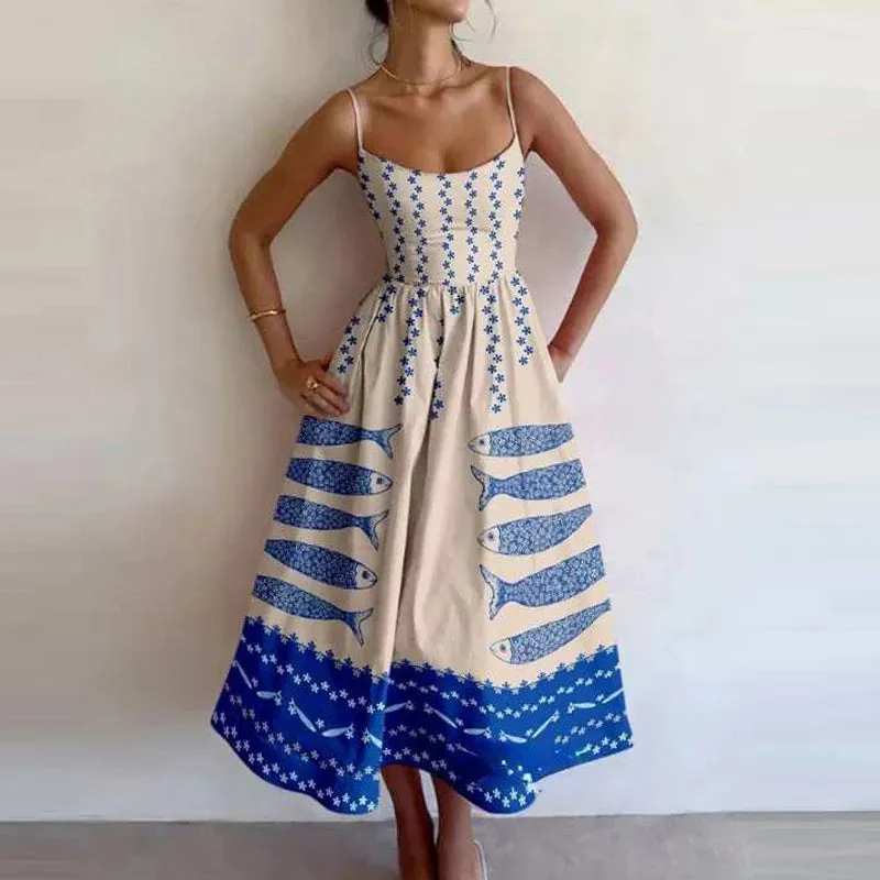Sardine Market Midi Dress