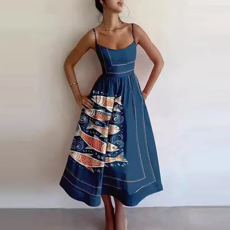 Sardine Market Midi Dress