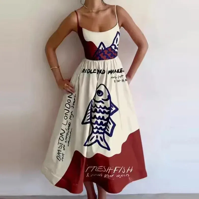 Sardine Market Midi Dress