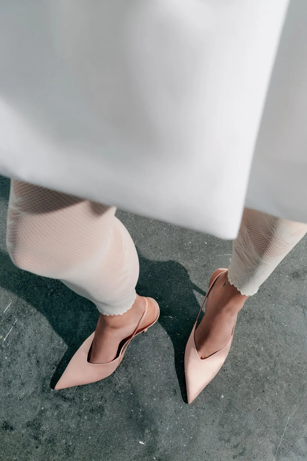 Satin Pointed Toe Slingback Heels