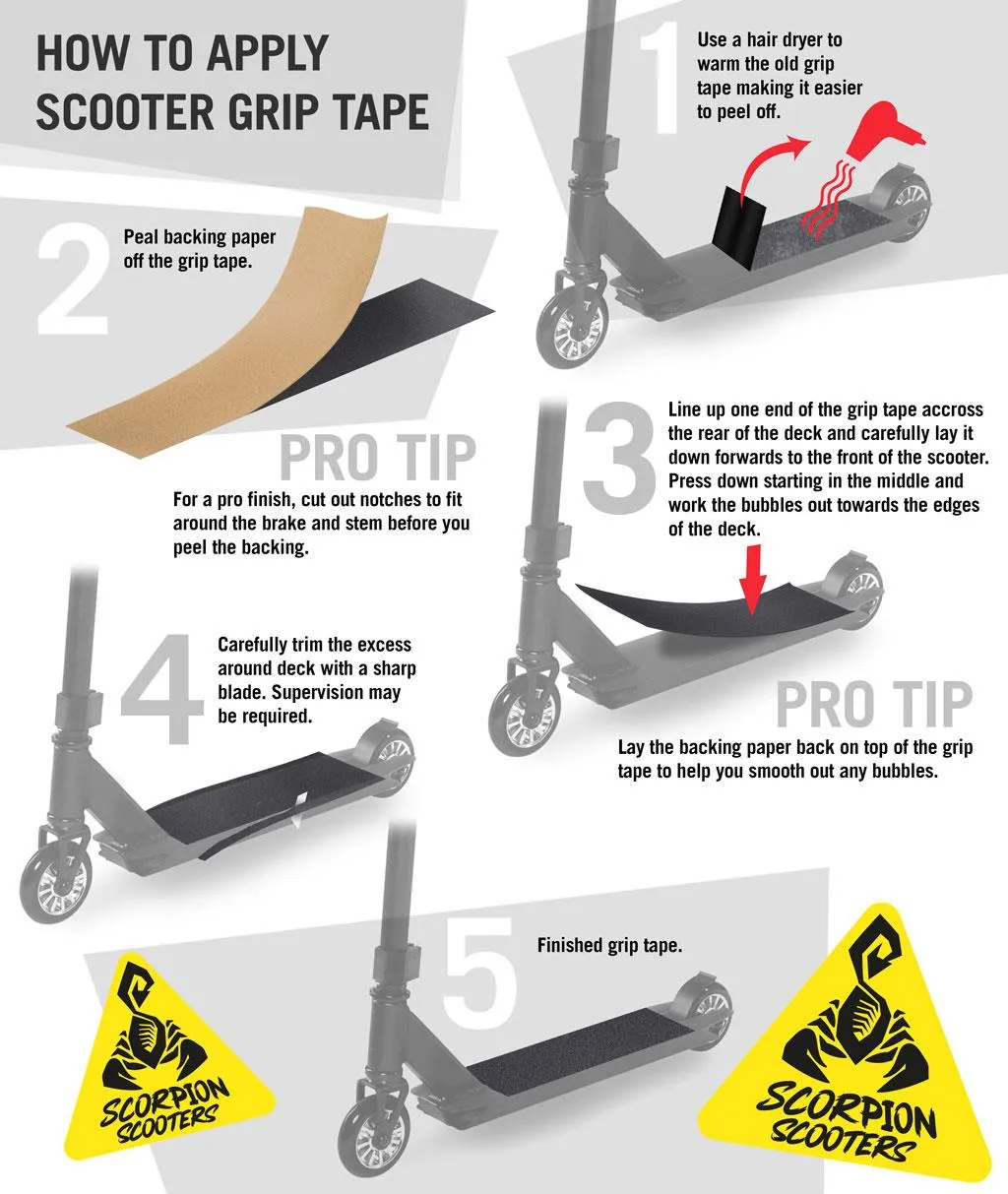 Scorpion Scooters - Scooter Pro Grip Tape - Fits 99% Scooters - Neon Stripe Series - Pink Leopard