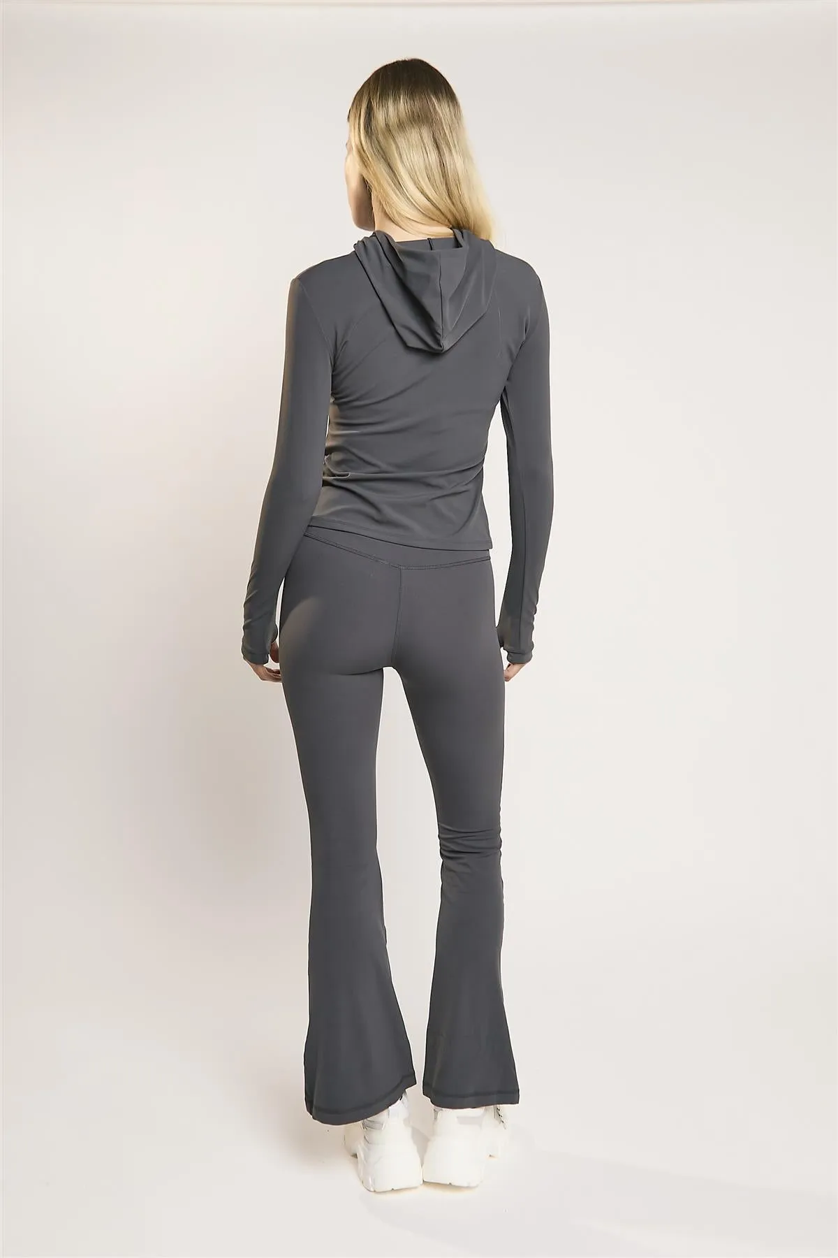 Signature Graphite-Grey Flare-Leggings