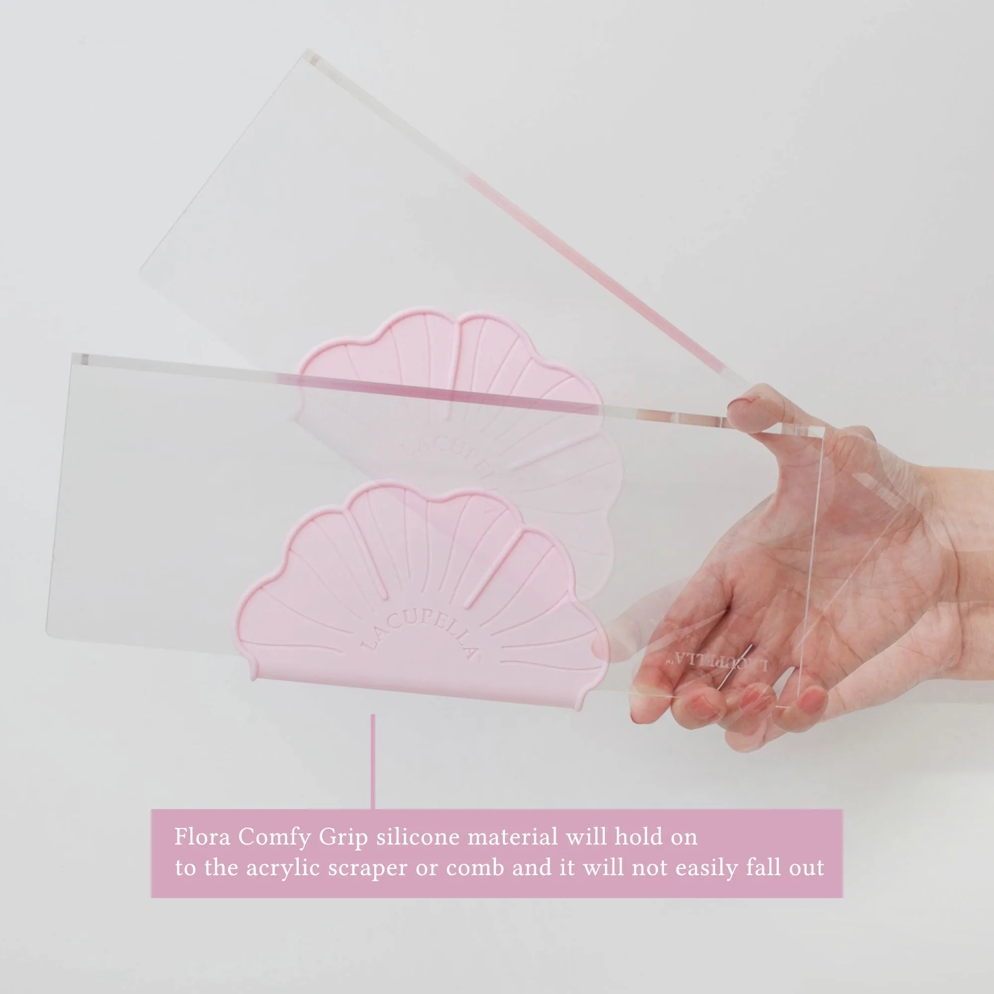 Silicone Comfort Grip Flora For Cake Scraper and Comb Pack of 2