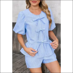 Sky Blue Shorts Set: Bow Tie Boss  👑 Needful Things