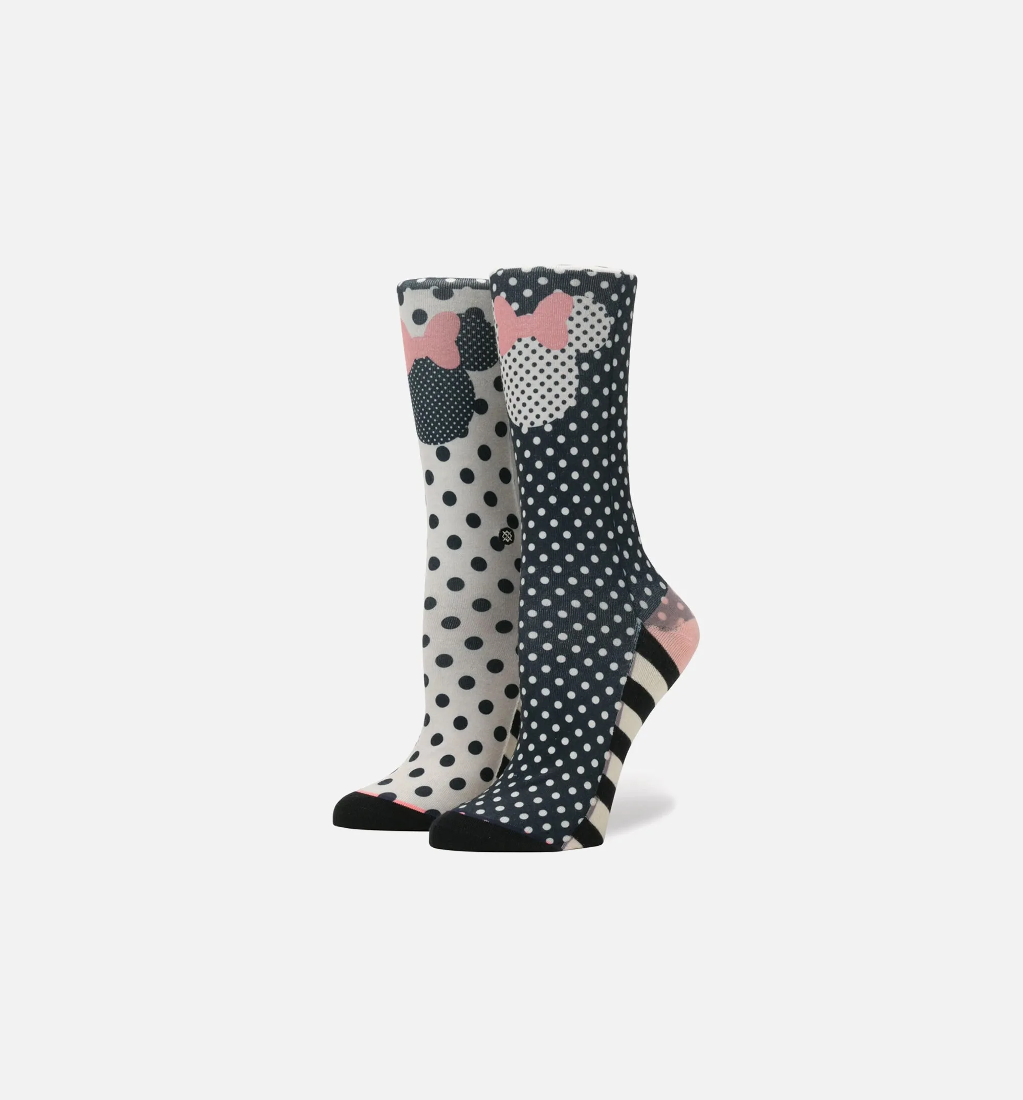 Sprinkled Minnie Socks Girl's - Black/White/Pink