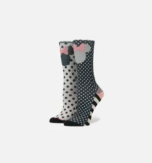 Sprinkled Minnie Socks Girl's - Black/White/Pink