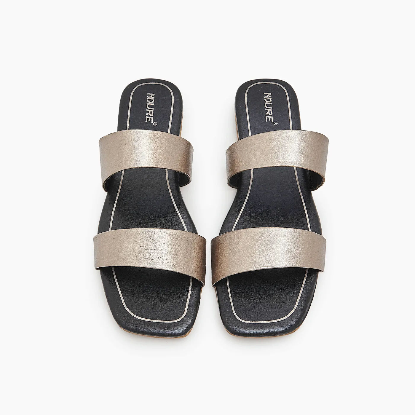 Strappy Square Toe Slides