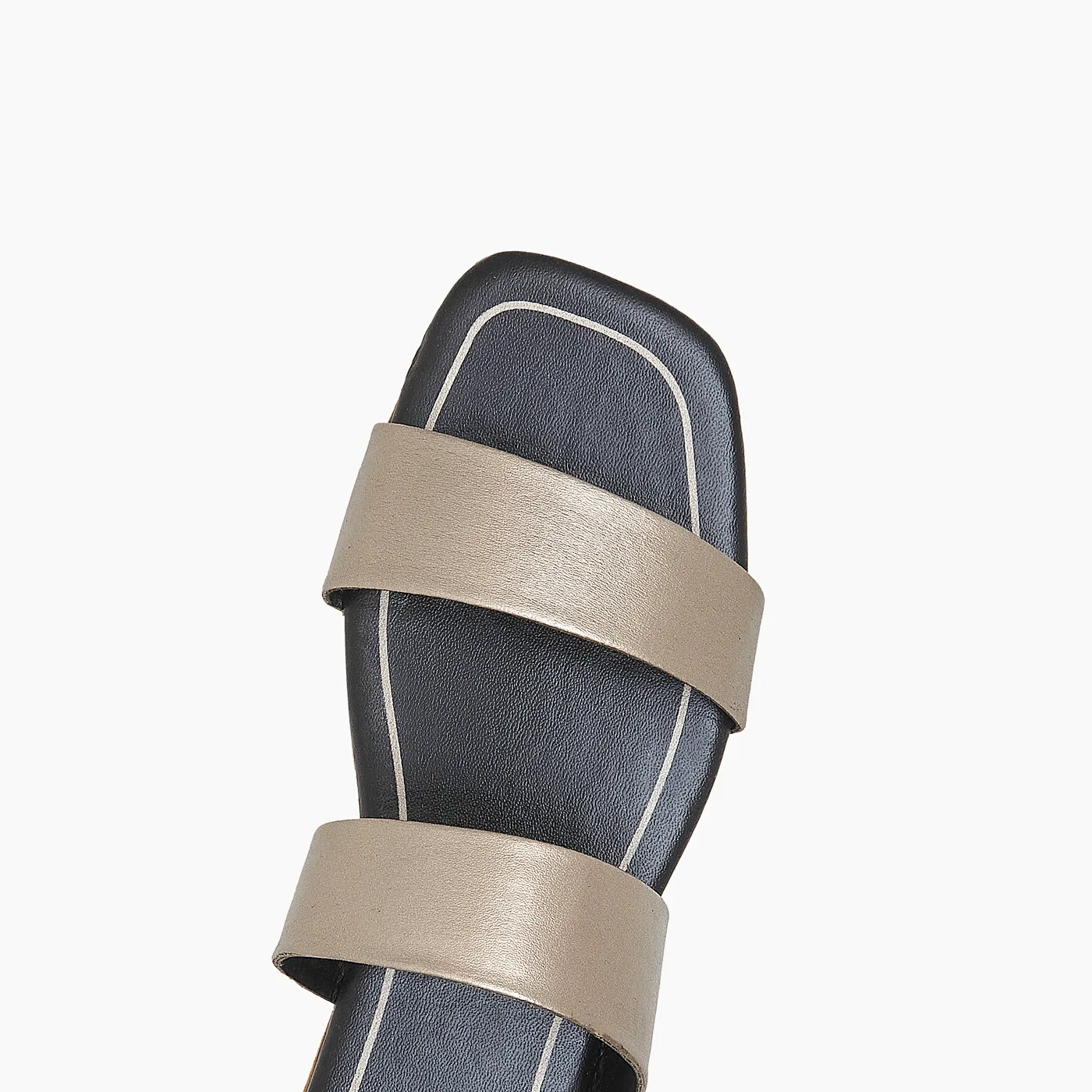 Strappy Square Toe Slides