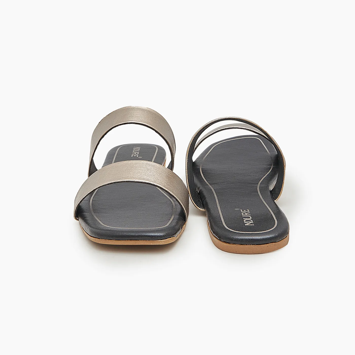 Strappy Square Toe Slides
