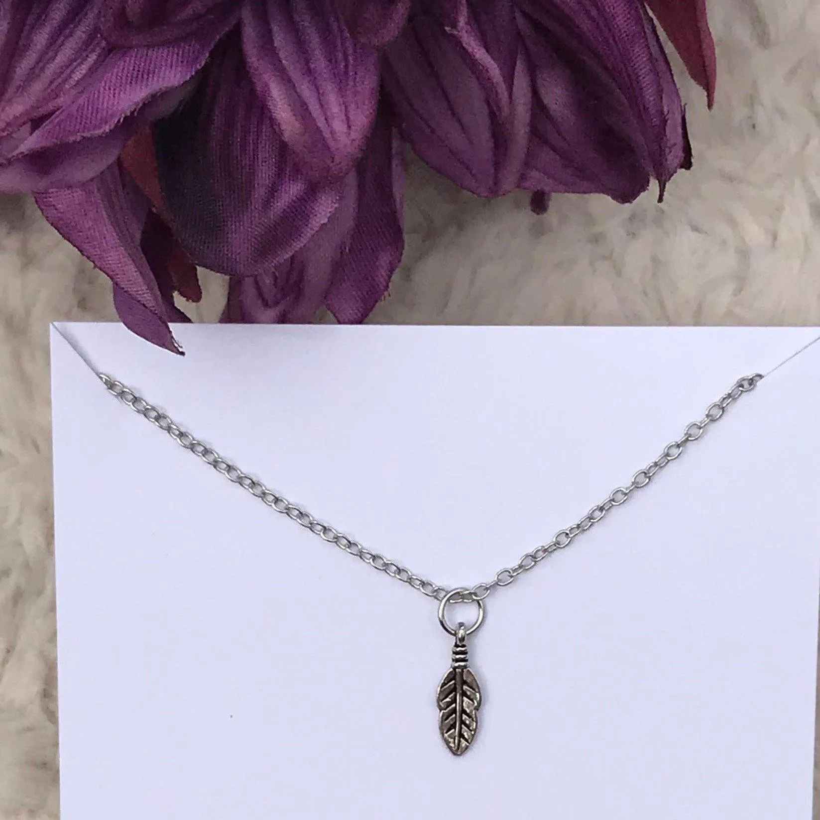 Stuck with Me - Feather Necklace -Funny Gift Idea