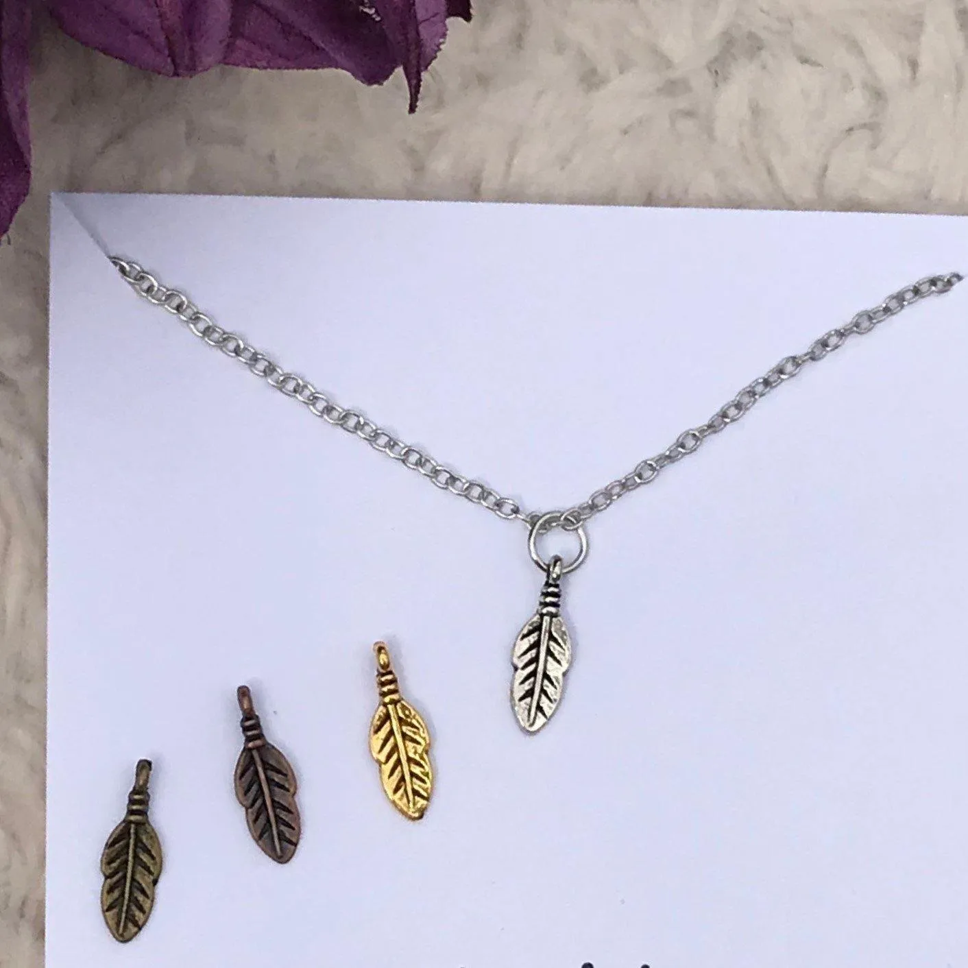 Stuck with Me - Feather Necklace -Funny Gift Idea