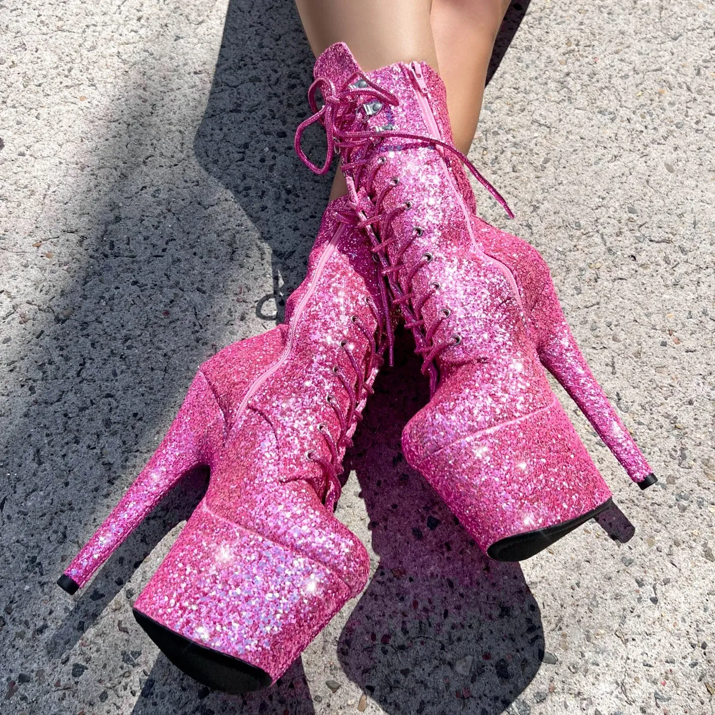 The Glitterati Xtra - Boot - LOVERGIRL PINK - 7INCH