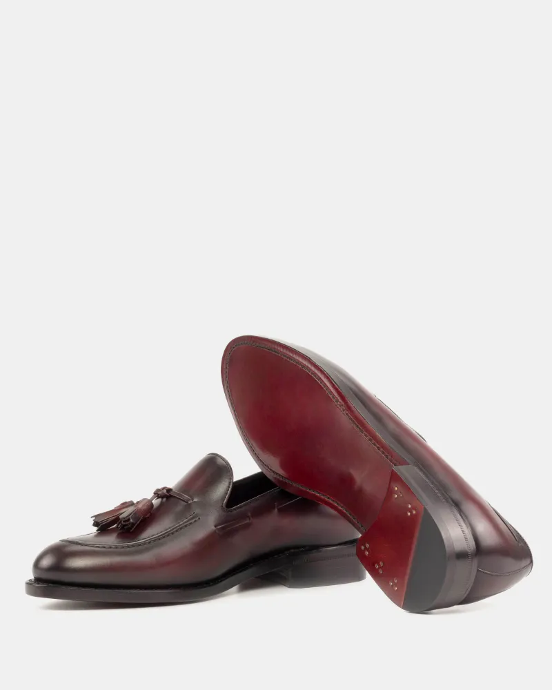Thomas Burgundy Tassel Loafer