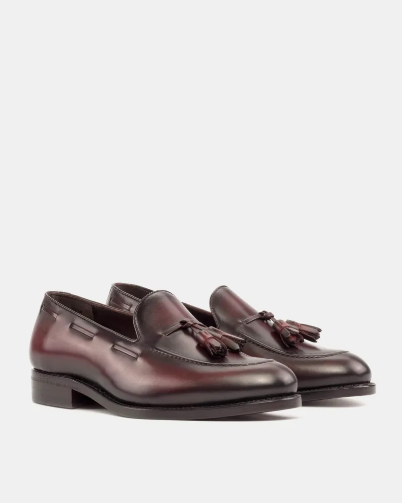 Thomas Burgundy Tassel Loafer