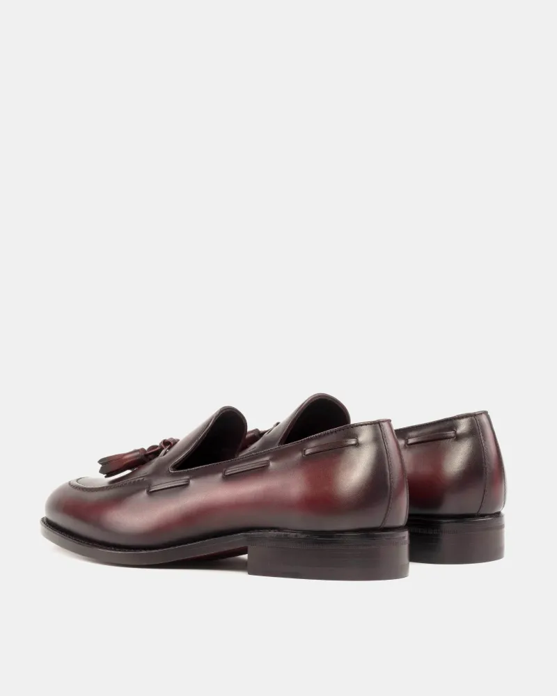Thomas Burgundy Tassel Loafer