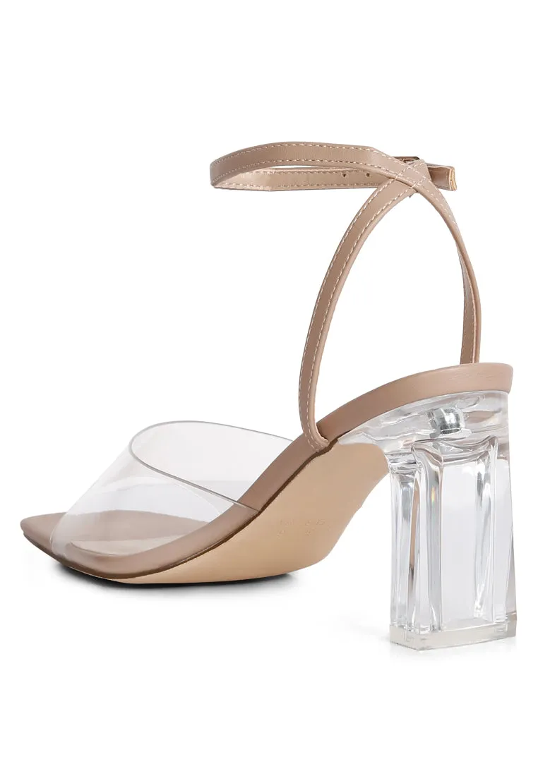 Twinkle Clear Block Heel Sandal