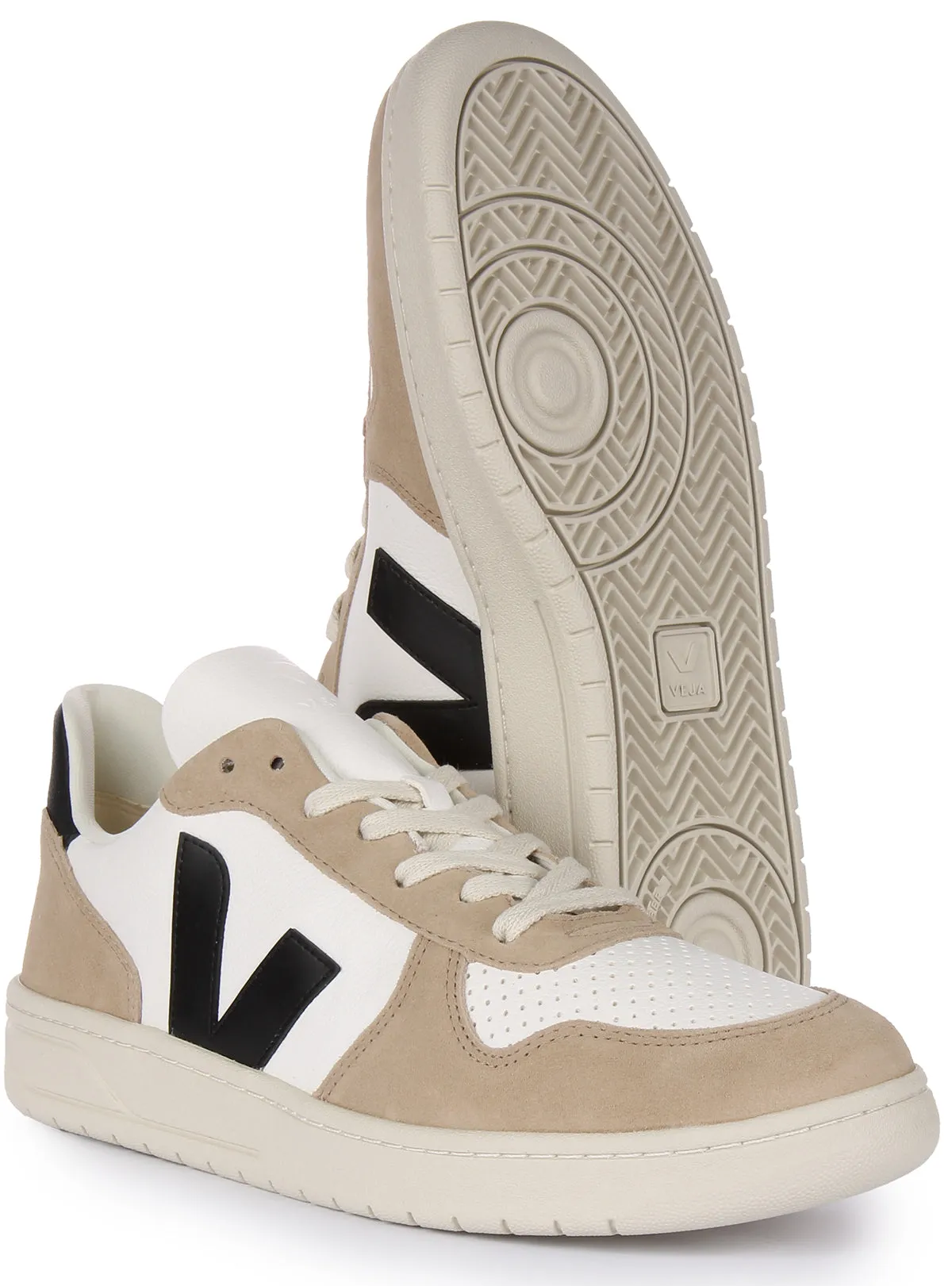 Veja V 10 Chromefree In White Grey For Women