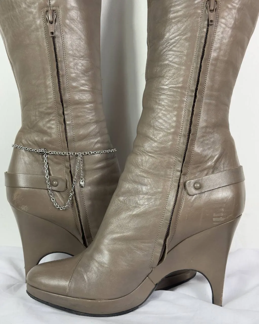 Versace 2008 Vintage Leather Boots 40/40.5