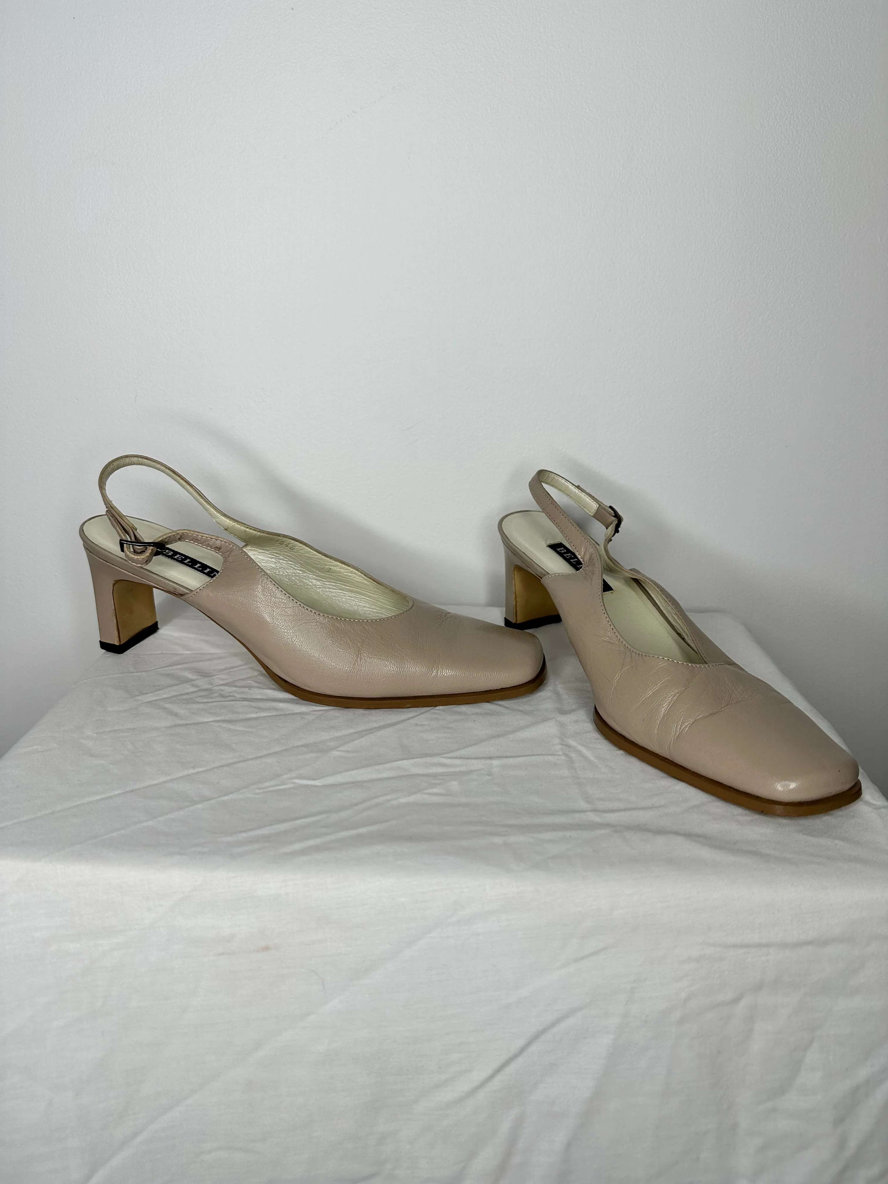 Vintage Bellini Sling Back Leather Heels (US 7 / EU 38)
