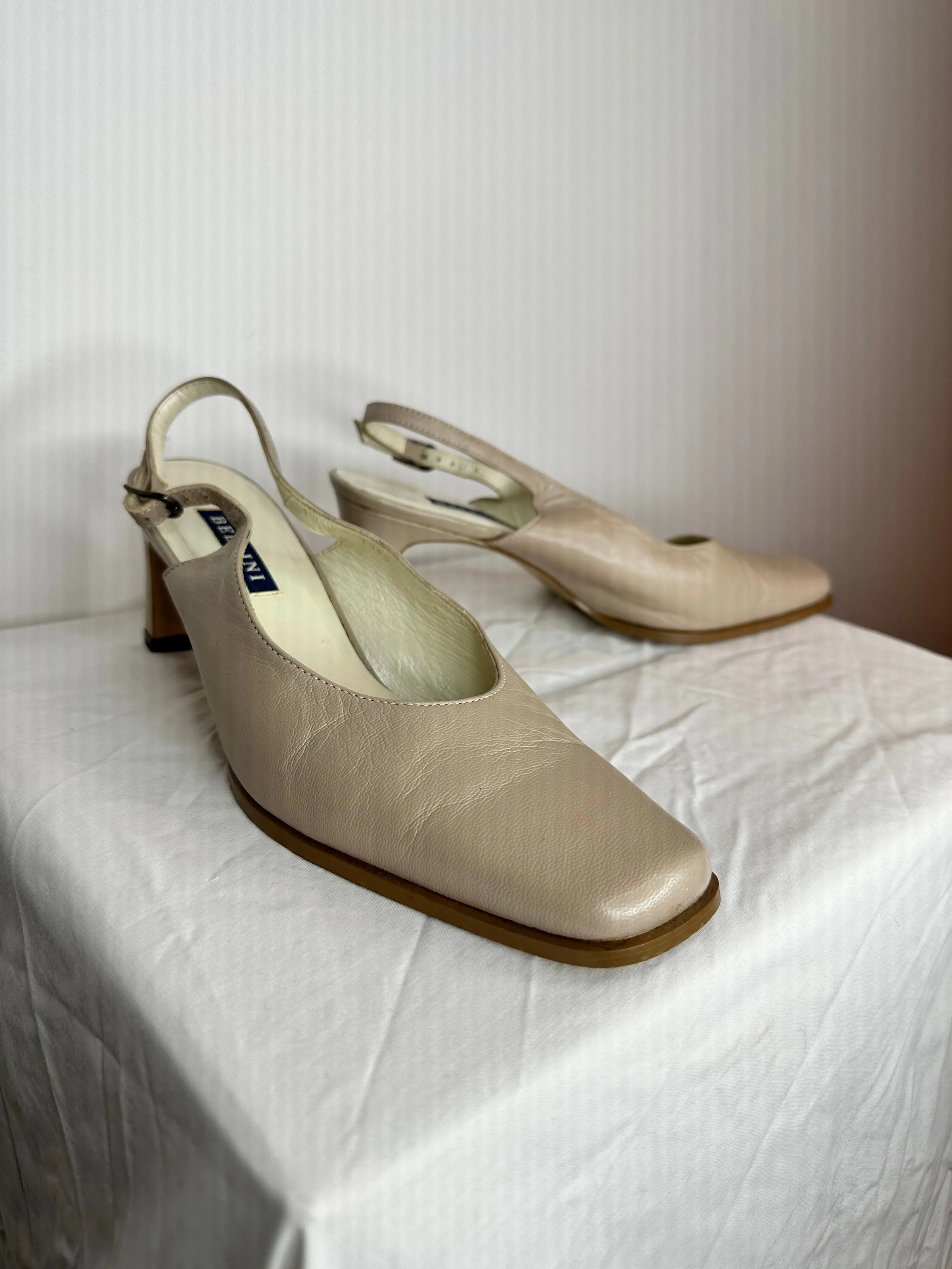 Vintage Bellini Sling Back Leather Heels (US 7 / EU 38)