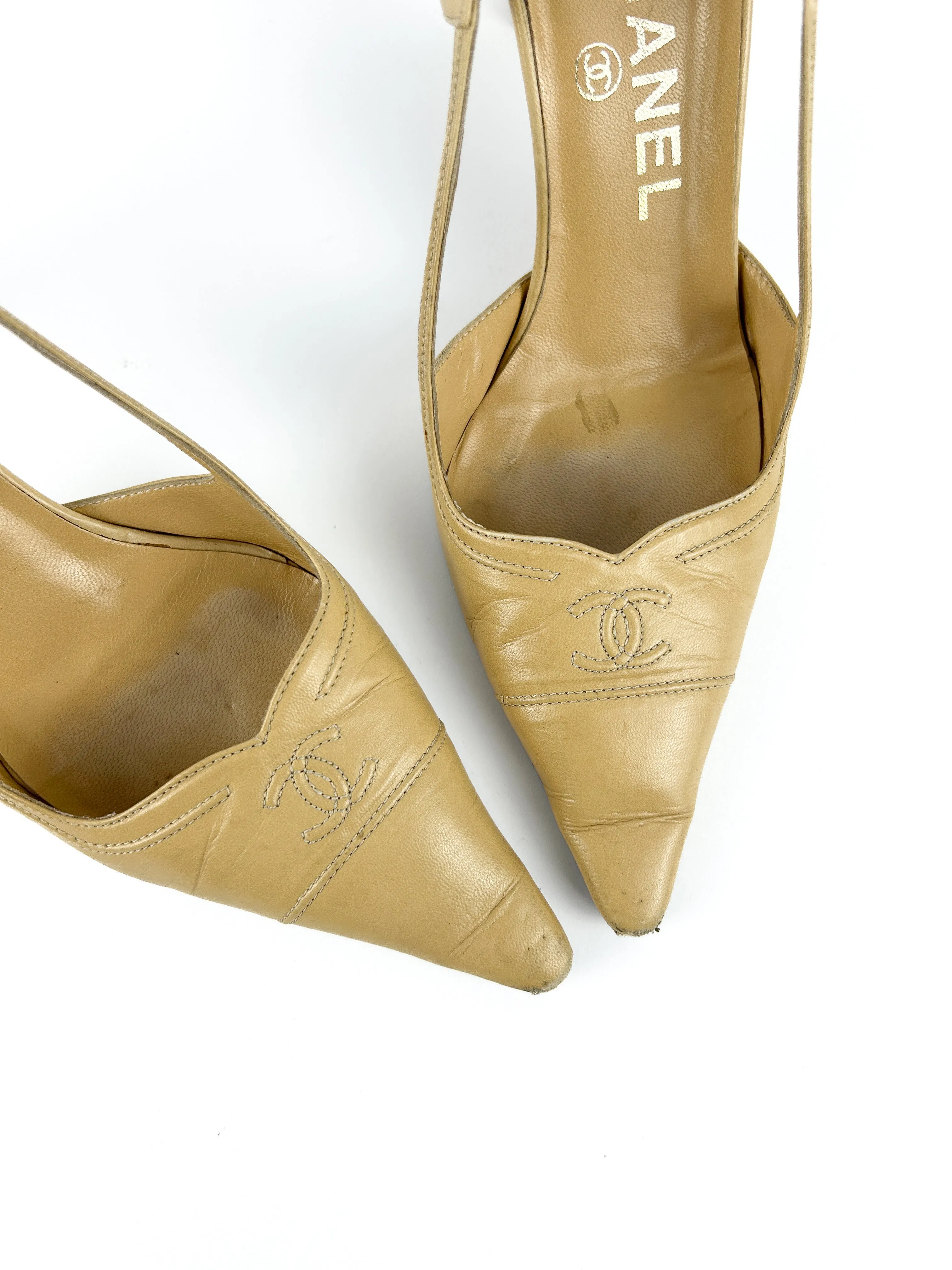 Vintage Chanel Slingback Kitten Heels