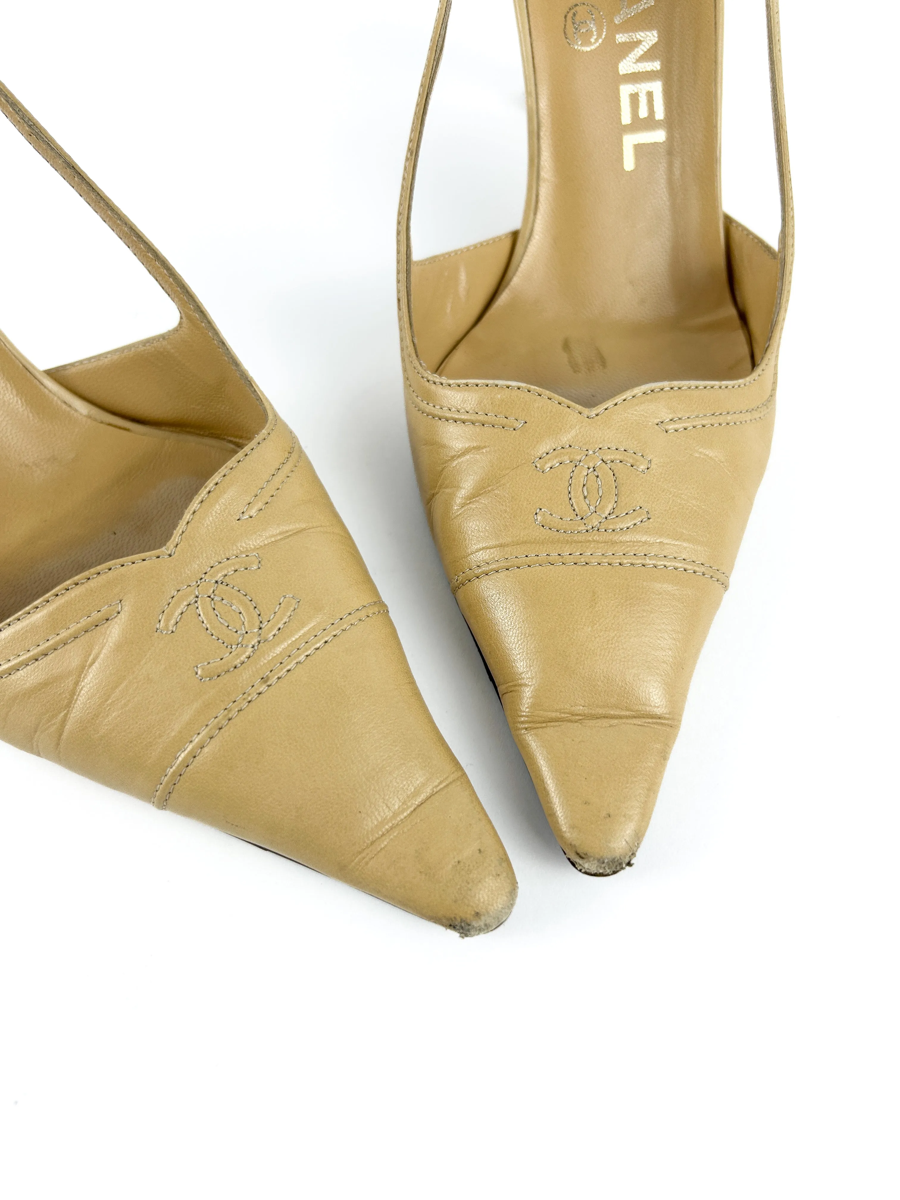 Vintage Chanel Slingback Kitten Heels