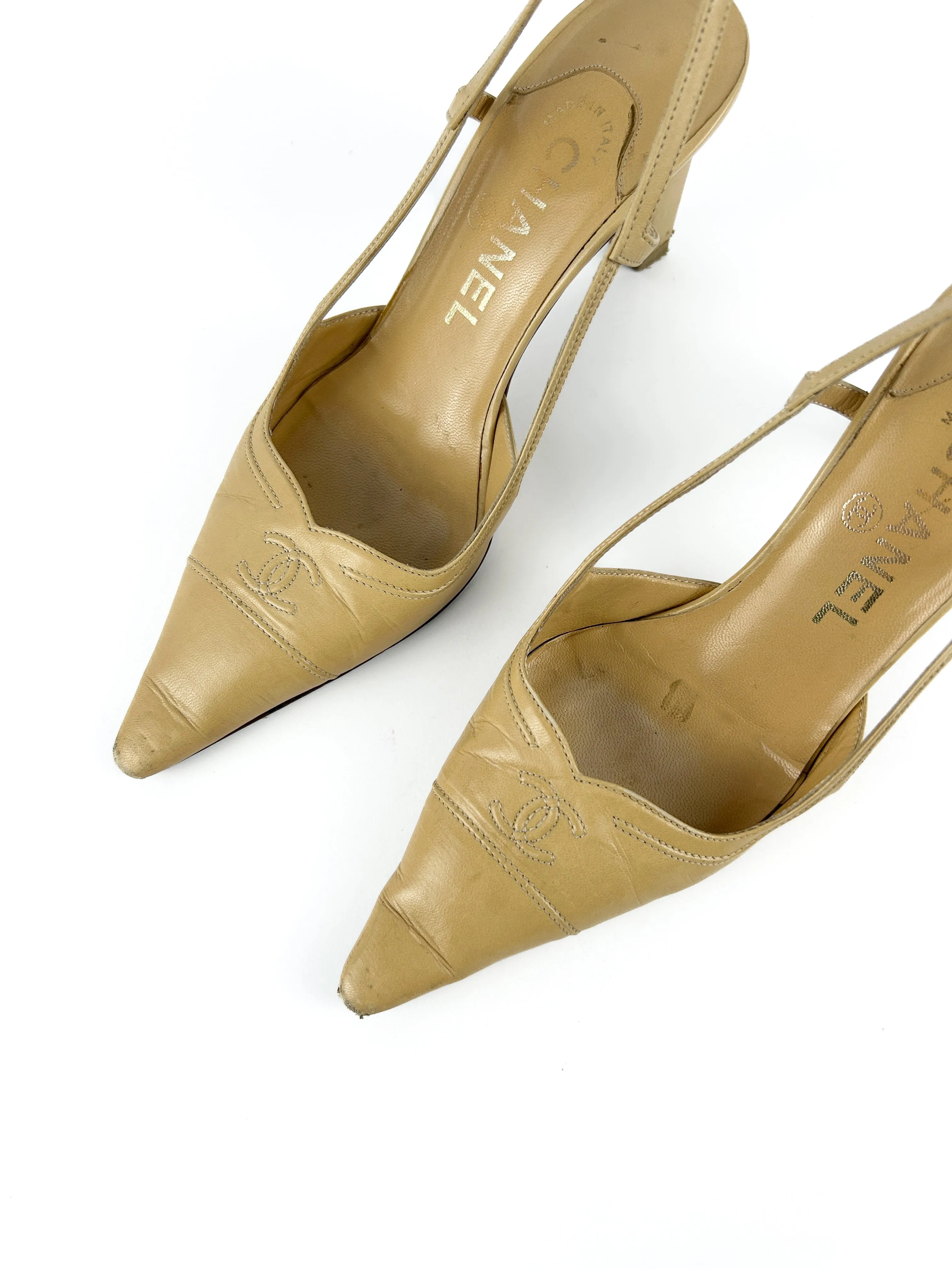Vintage Chanel Slingback Kitten Heels