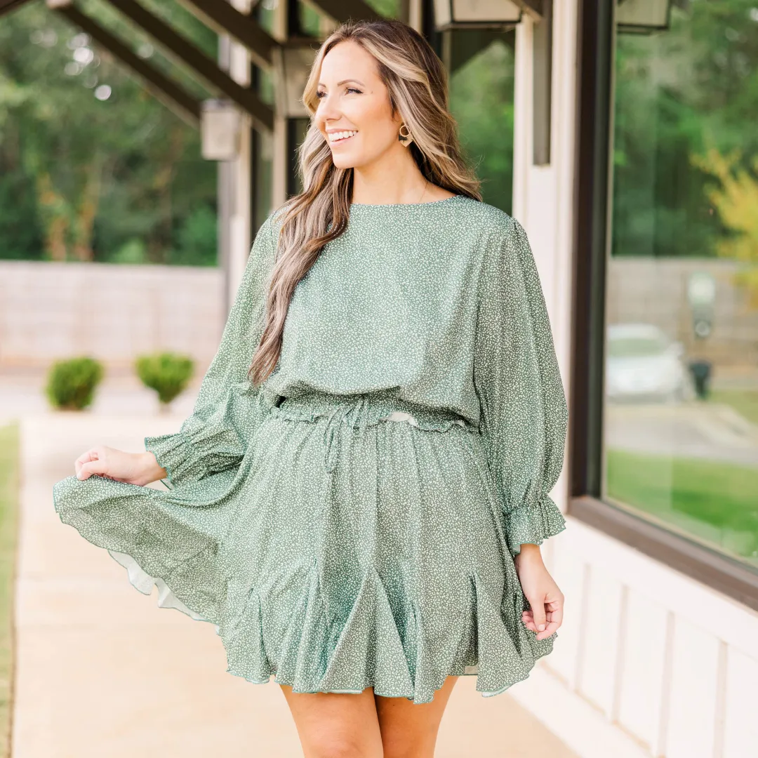 Warming Up to You Romper, Dark Sage