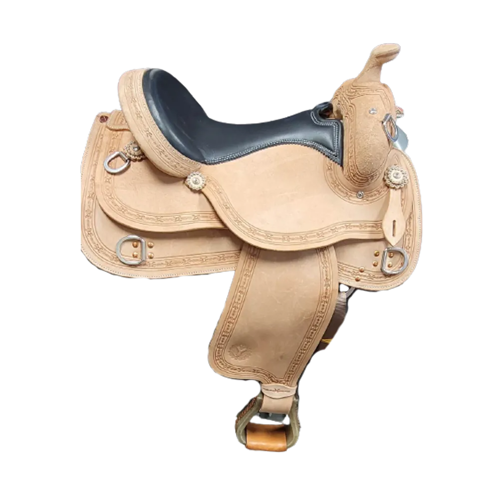 WH02-1609-05  Wire Horse Custom Rough Out Show Work Trainer Saddle By Circle Y