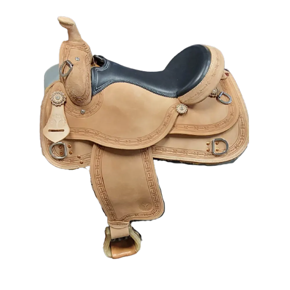 WH02-1609-05  Wire Horse Custom Rough Out Show Work Trainer Saddle By Circle Y