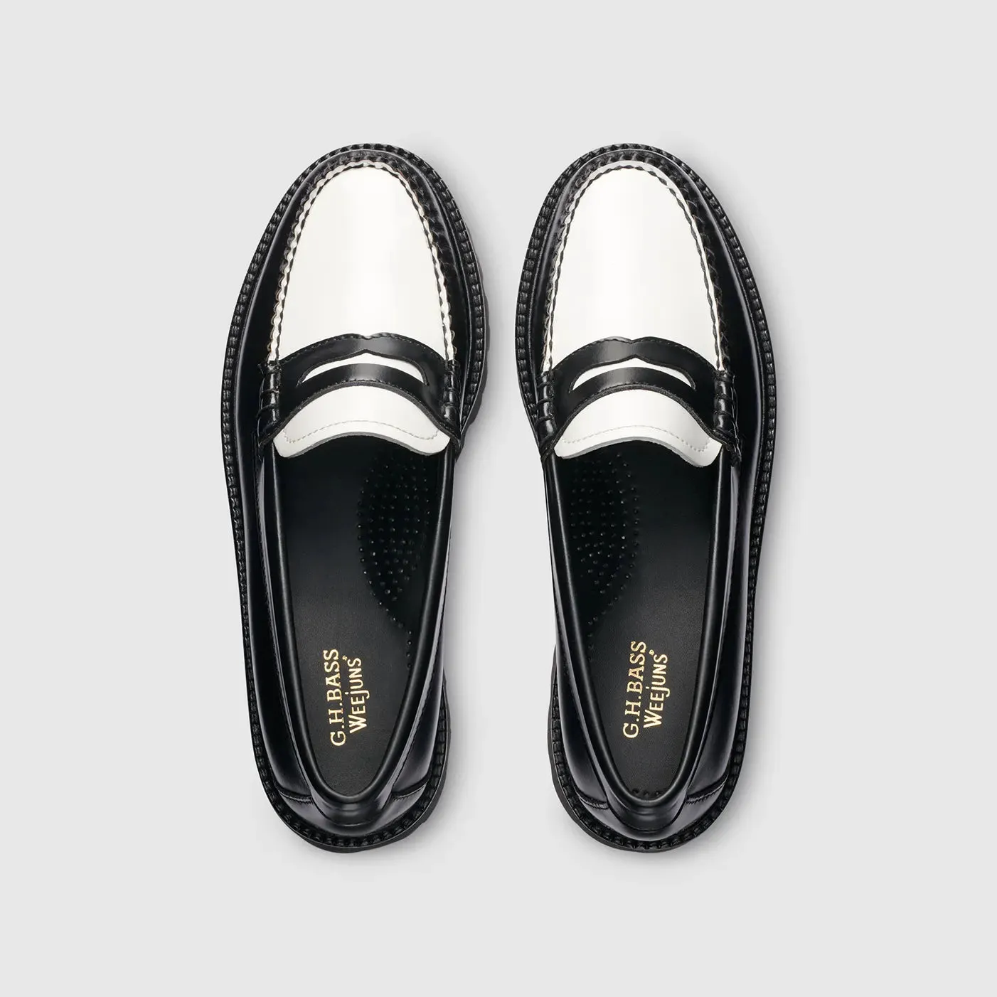 Whitney Super Lug Weejuns Loafer in Black/White