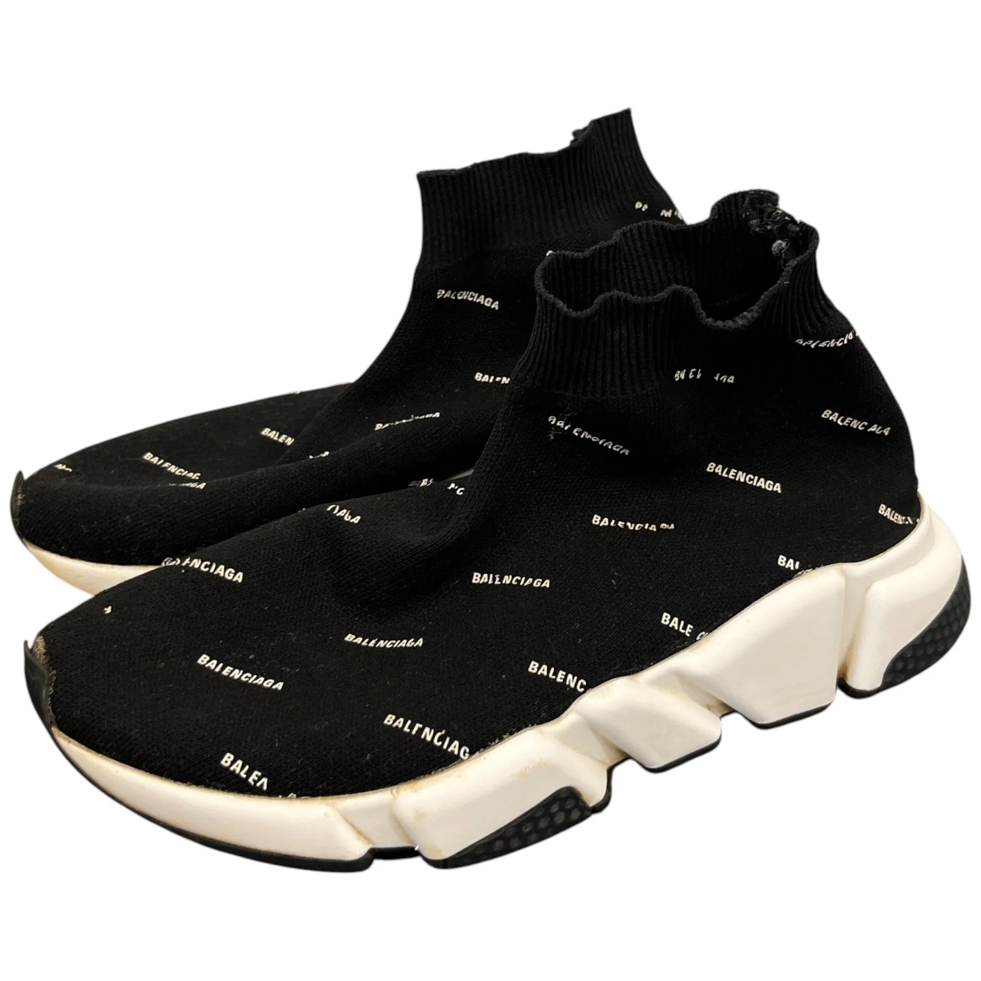 Women's All Over Logo Speed Sock High Trainers Black Size EU 38 / UK 5