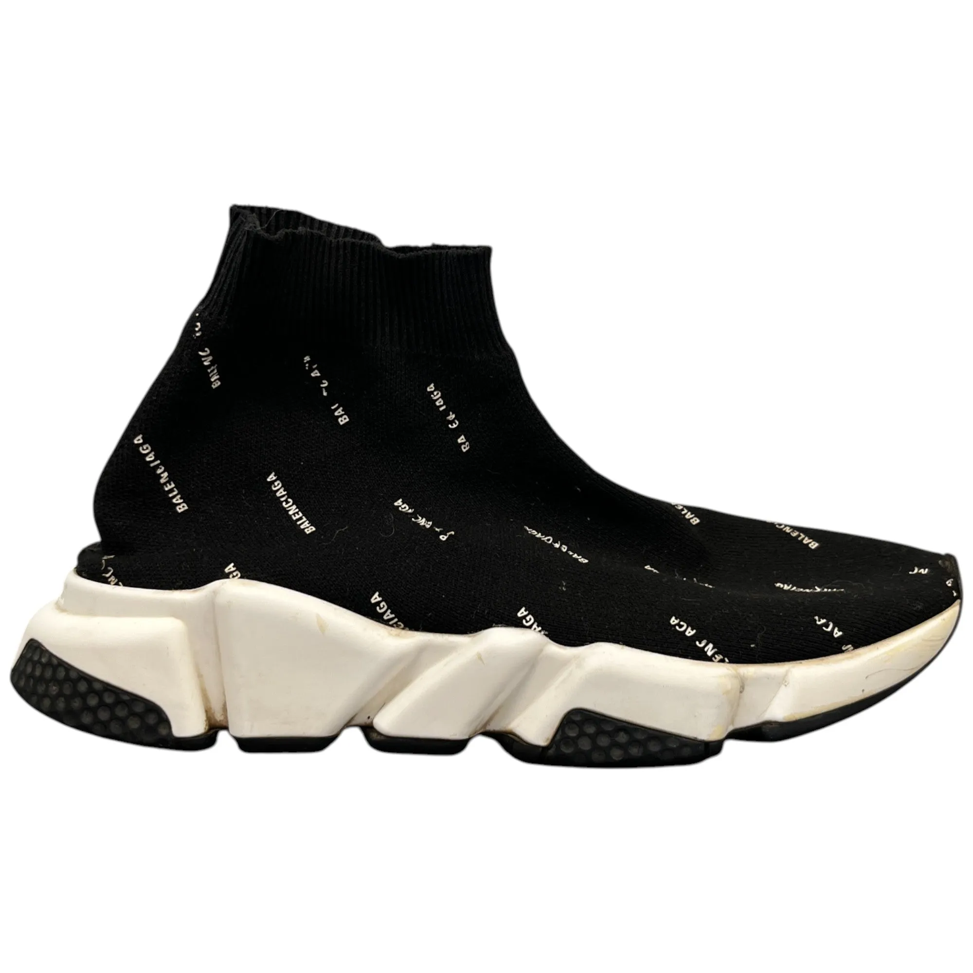 Women's All Over Logo Speed Sock High Trainers Black Size EU 38 / UK 5