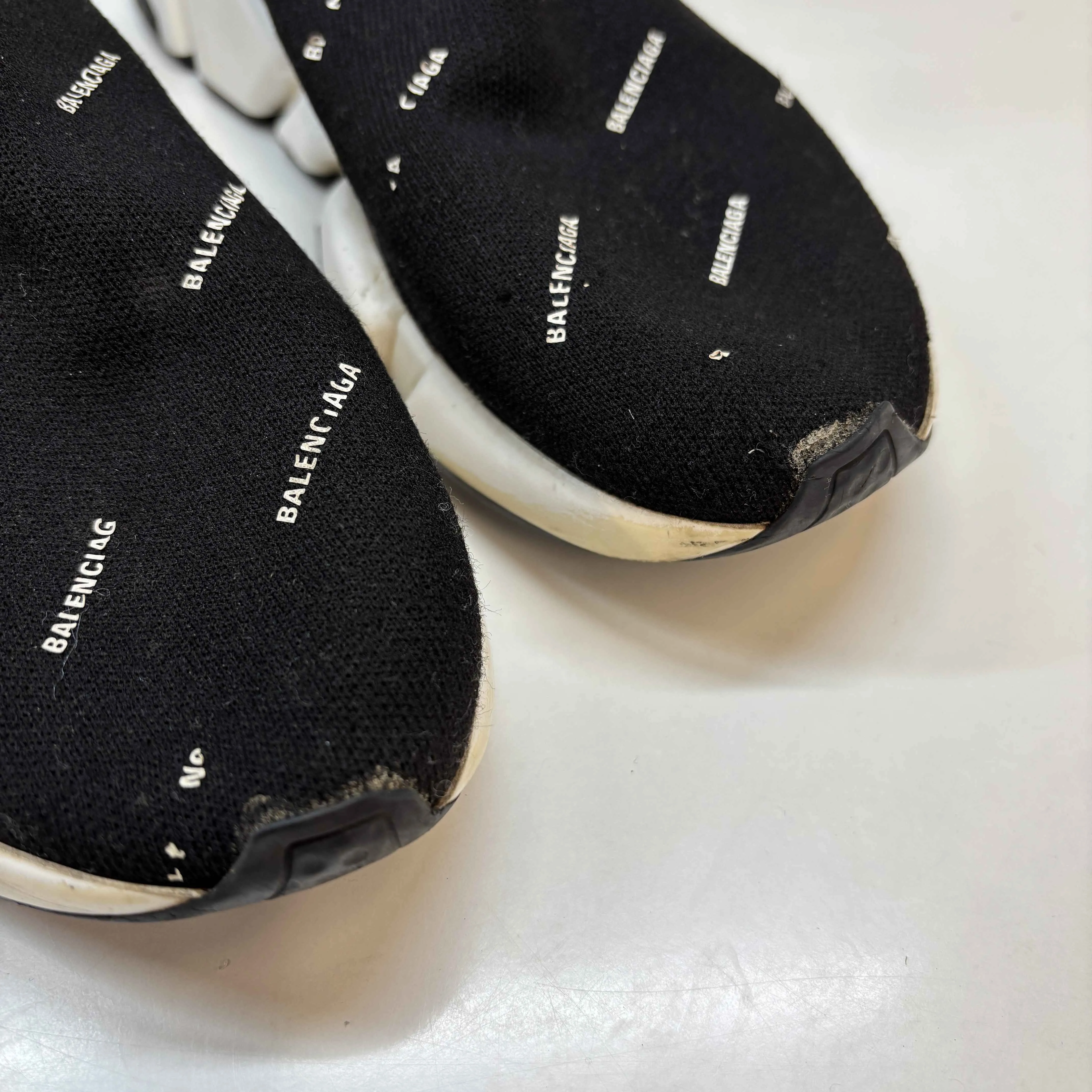 Women's All Over Logo Speed Sock High Trainers Black Size EU 38 / UK 5