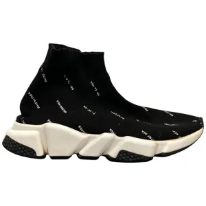 Women's All Over Logo Speed Sock High Trainers Black Size EU 38 / UK 5